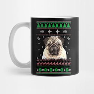 Pug Ugly Christmas Sweater Funny Dog Lover Owner Gifts Mug